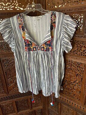 Davi&Dani floral embroidered top Large